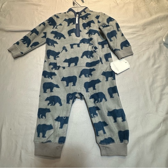 Kyle & Deena - NWT - Cozy Blue and Gray Fleece Baby Bunting bag/Romper - Picture 1 of 4